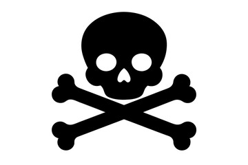 skull and bones silhouette vector illustration