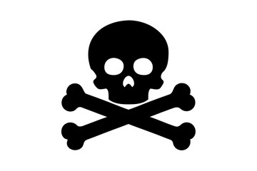 skull and bones silhouette vector illustration