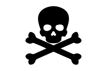 skull and bones silhouette vector illustration