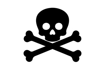 skull and bones silhouette vector illustration