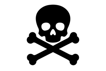 skull and bones silhouette vector illustration