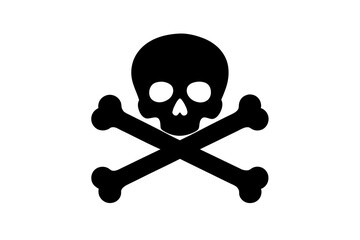 skull and bones silhouette vector illustration