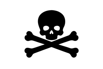skull and bones silhouette vector illustration