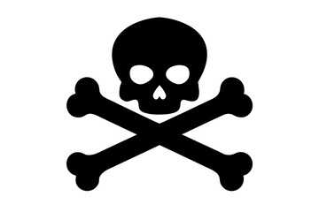 skull and bones silhouette vector illustration