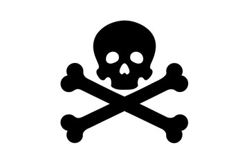 skull and bones silhouette vector illustration