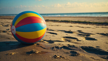 Obraz premium Beach and beach ball, really interesting thing for rest and relaxation.