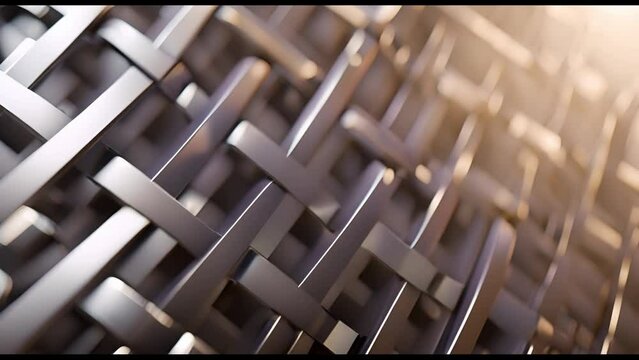 A close up of a silver wire mesh. The mesh is made up of many small metal wires that are twisted together. The mesh is very intricate and detailed, with many different shapes and angles