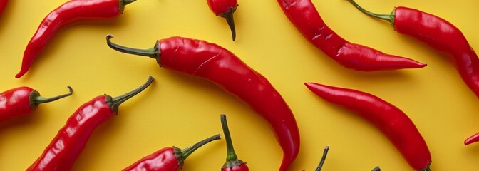 Extra spicy red chili pepper horizontal banner wallpaper background
