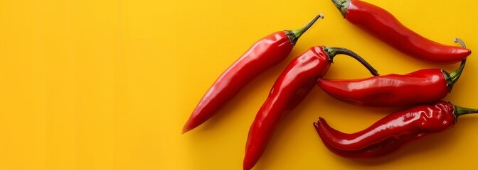 Extra spicy red chili pepper horizontal banner wallpaper background
