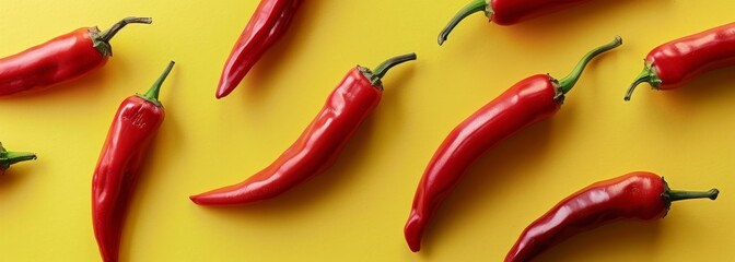 Extra spicy red chili pepper horizontal banner wallpaper background
