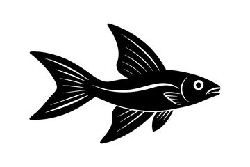 Flying Fish silhouette vector illustration
