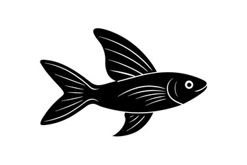 Flying Fish silhouette vector illustration