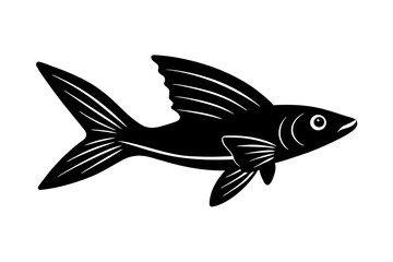 Flying Fish silhouette vector illustration
