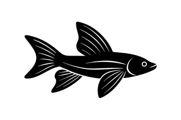 Flying Fish silhouette vector illustration
