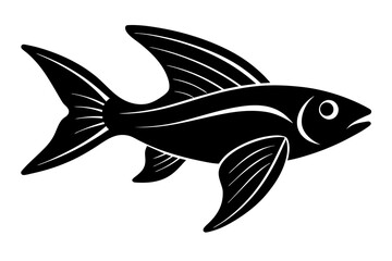 Flying Fish silhouette vector illustration