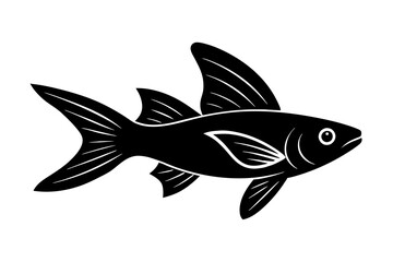 Flying Fish silhouette vector illustration