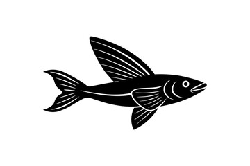 Flying Fish silhouette vector illustration