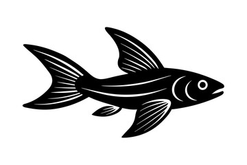 Flying Fish silhouette vector illustration