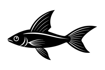 Flying Fish silhouette vector illustration