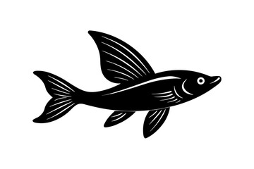 Flying Fish silhouette vector illustration