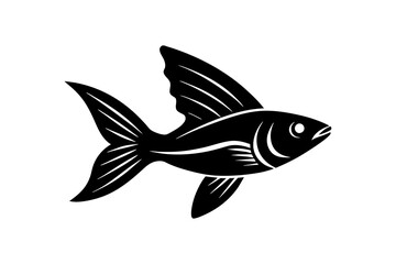 Flying Fish silhouette vector illustration