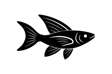 Flying Fish silhouette vector illustration