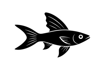 Flying Fish silhouette vector illustration