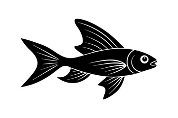 Flying Fish silhouette vector illustration