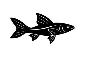 Flying Fish silhouette vector illustration