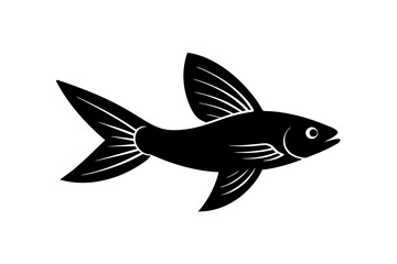 Flying Fish silhouette vector illustration