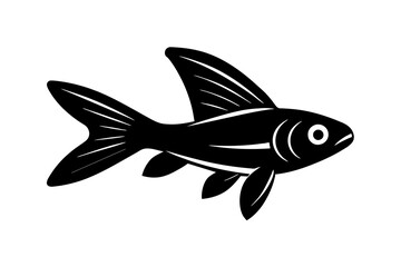 Flying Fish silhouette vector illustration