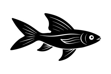 Flying Fish silhouette vector illustration