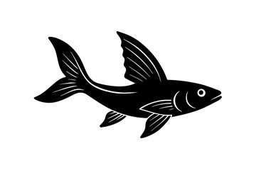 Flying Fish silhouette vector illustration