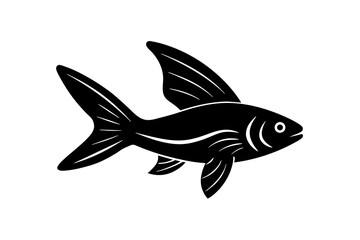 Flying Fish silhouette vector illustration