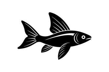 Flying Fish silhouette vector illustration