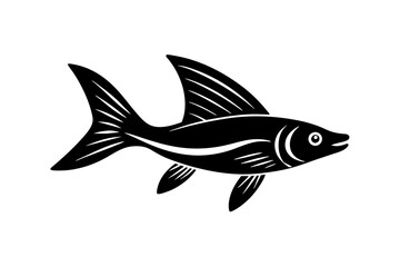 Flying Fish silhouette vector illustration