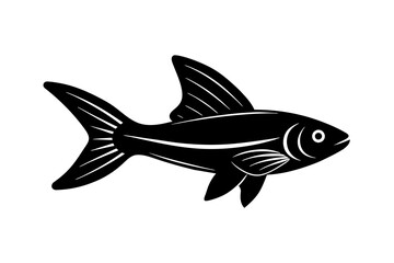 Flying Fish silhouette vector illustration