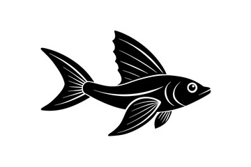 Flying Fish silhouette vector illustration