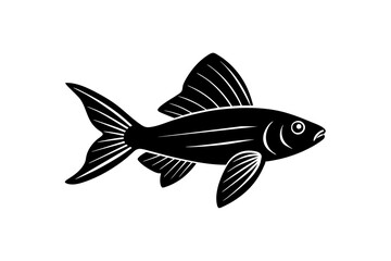 Flying Fish silhouette vector illustration