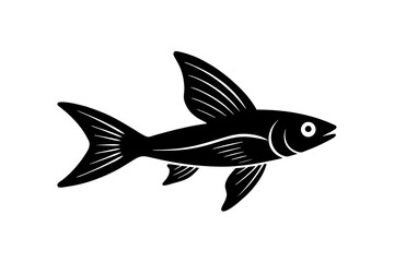 Flying Fish silhouette vector illustration