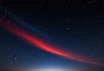 Futuristic starry sky with red light glow 