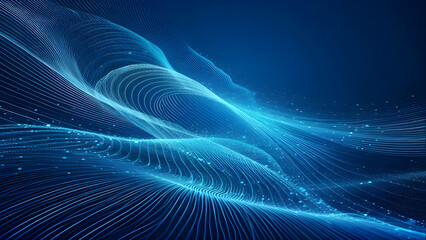 Abstract background a blue wavy lines in a blue background