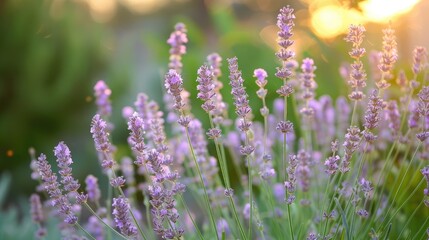 Naklejka premium Flowers of lavender grass in the natural environment
