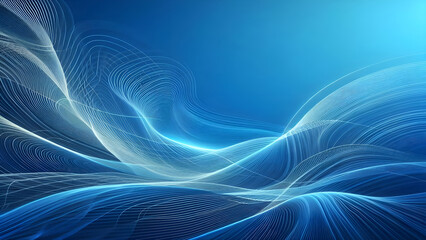 Naklejka premium Abstract background a blue wavy lines in a blue background