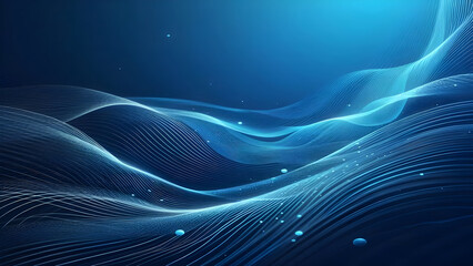 Abstract background a blue wavy lines in a blue background