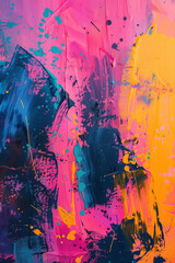 Abstract chaotic background with graffiti spots. Bright neon texture. Wallpaper for girls. Fashion urban style wall