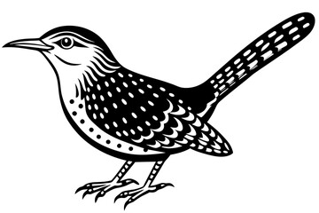 wren bird animal vector illustration