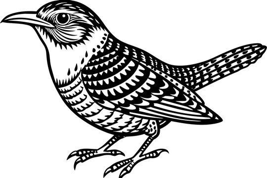 recommend clip art: wren bird animal vector illustration