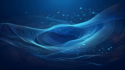 Abstract background a blue wavy lines in a blue background