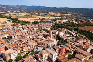 Obraz premium Drone photo of Spanish town in Pallars Jussa comarca, Tremp.